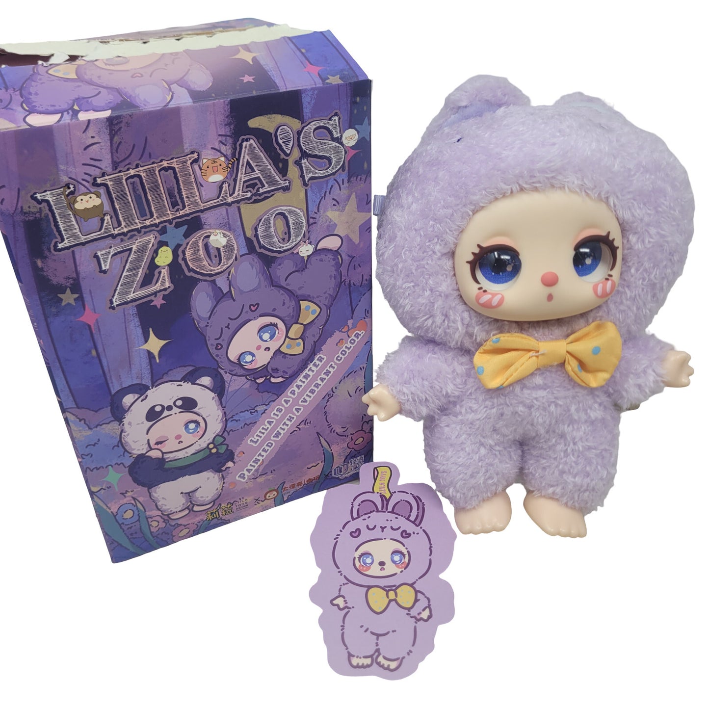 Liila's Zoo Liila is a Painter Blind Box Purple Bunny Plush Pendant Keychain 6"