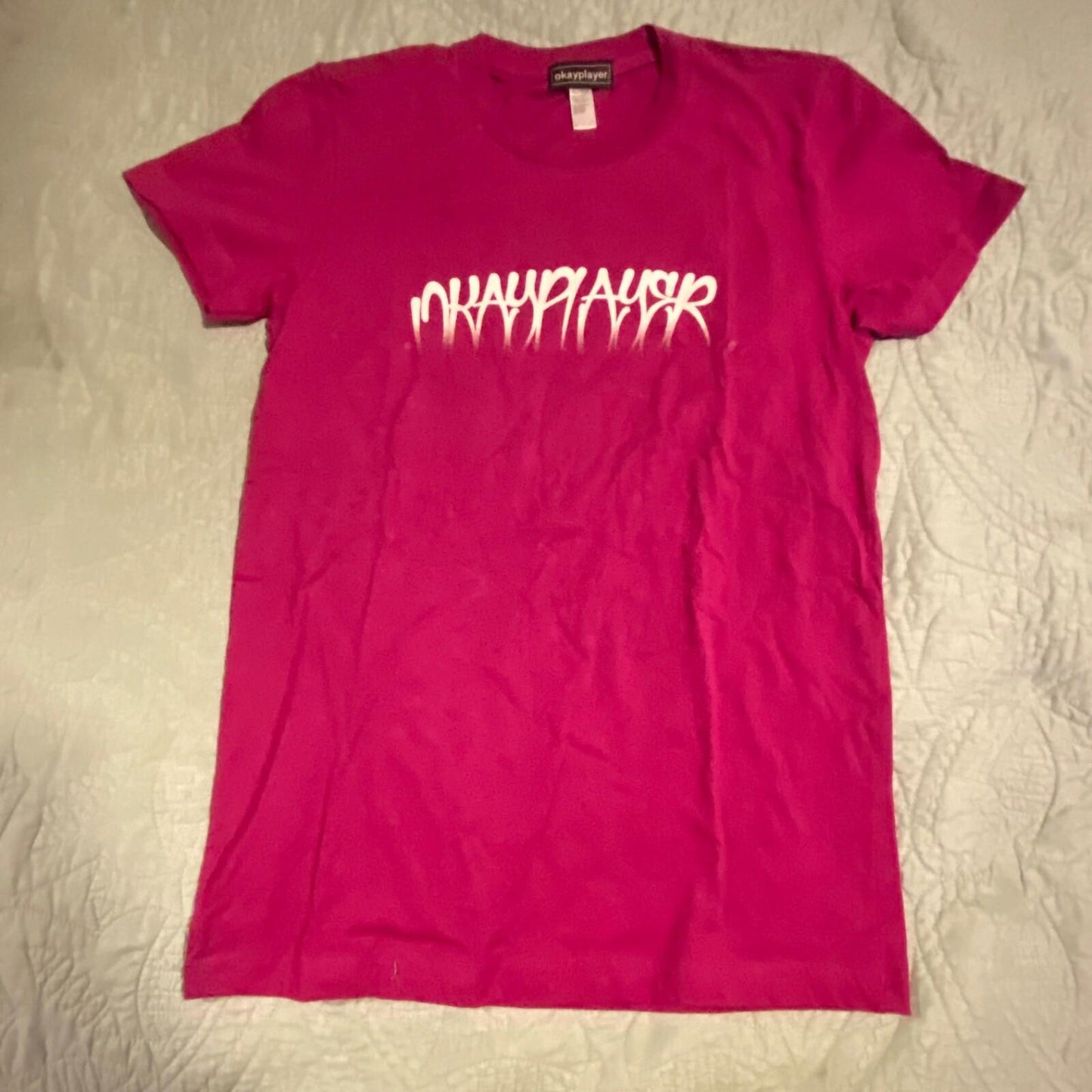 Vintage OkayPlayer T-shirt Fuchsia Graffiti Okay Player Tag Streetwear Hip Hop L - Panic 39
