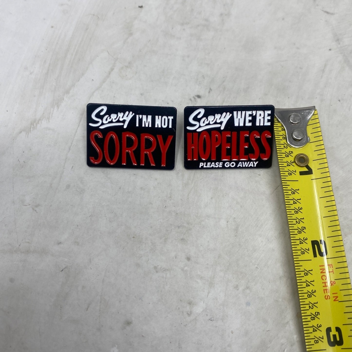 Sorry Enamel Pins Jewelry Accessories 2 piece