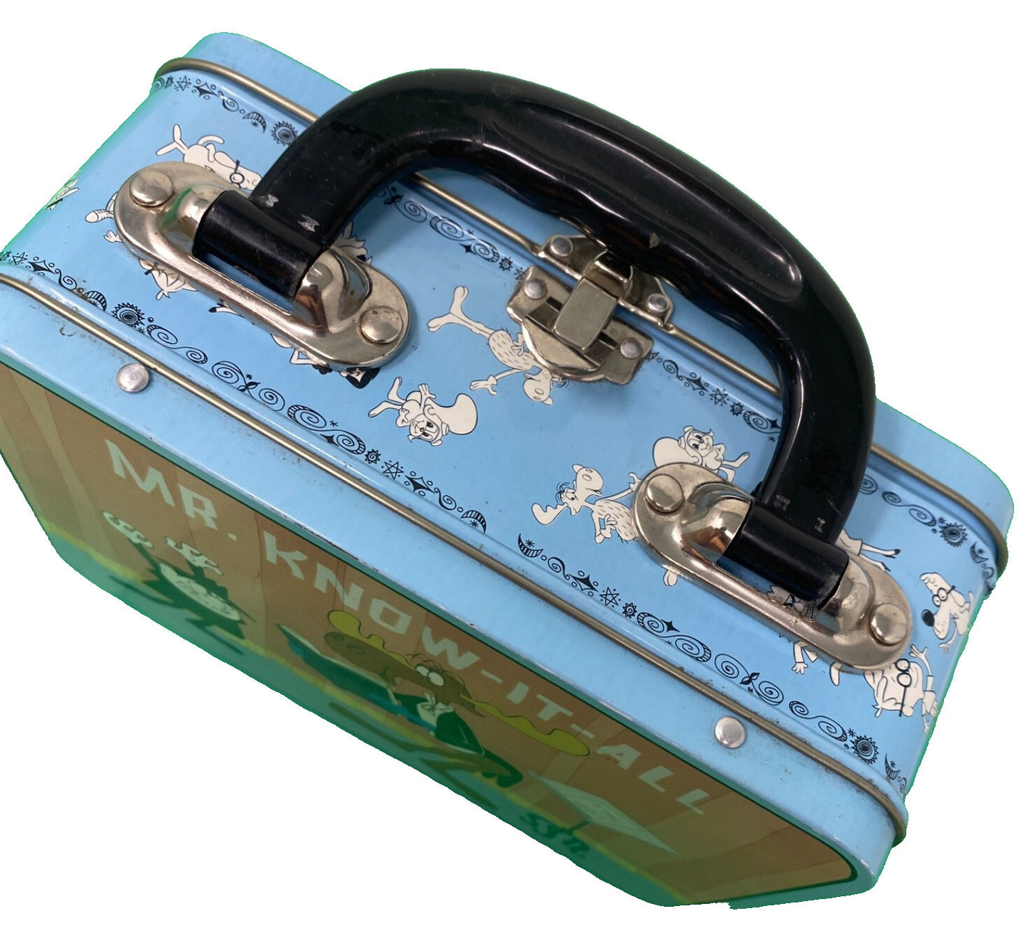 Rocky & Bullwinkle Mr. Know-It-All Metal Tin Box w/ Handle