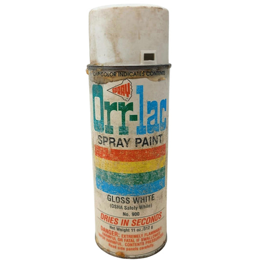 Vintage Orr-lac spray paint Can Gloss White  paper label