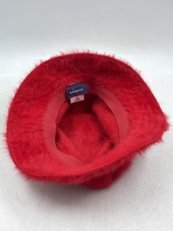 Vintage 90s UK Kangol Furgora Rap Hat Casual Bucket Hat Red Angora Blend Adult L