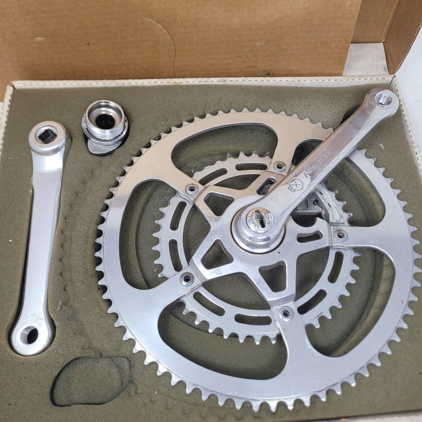 Vintage Houdaille Powercam Crankset 172.5mm Sugino Mighty Competition Boxed 80s