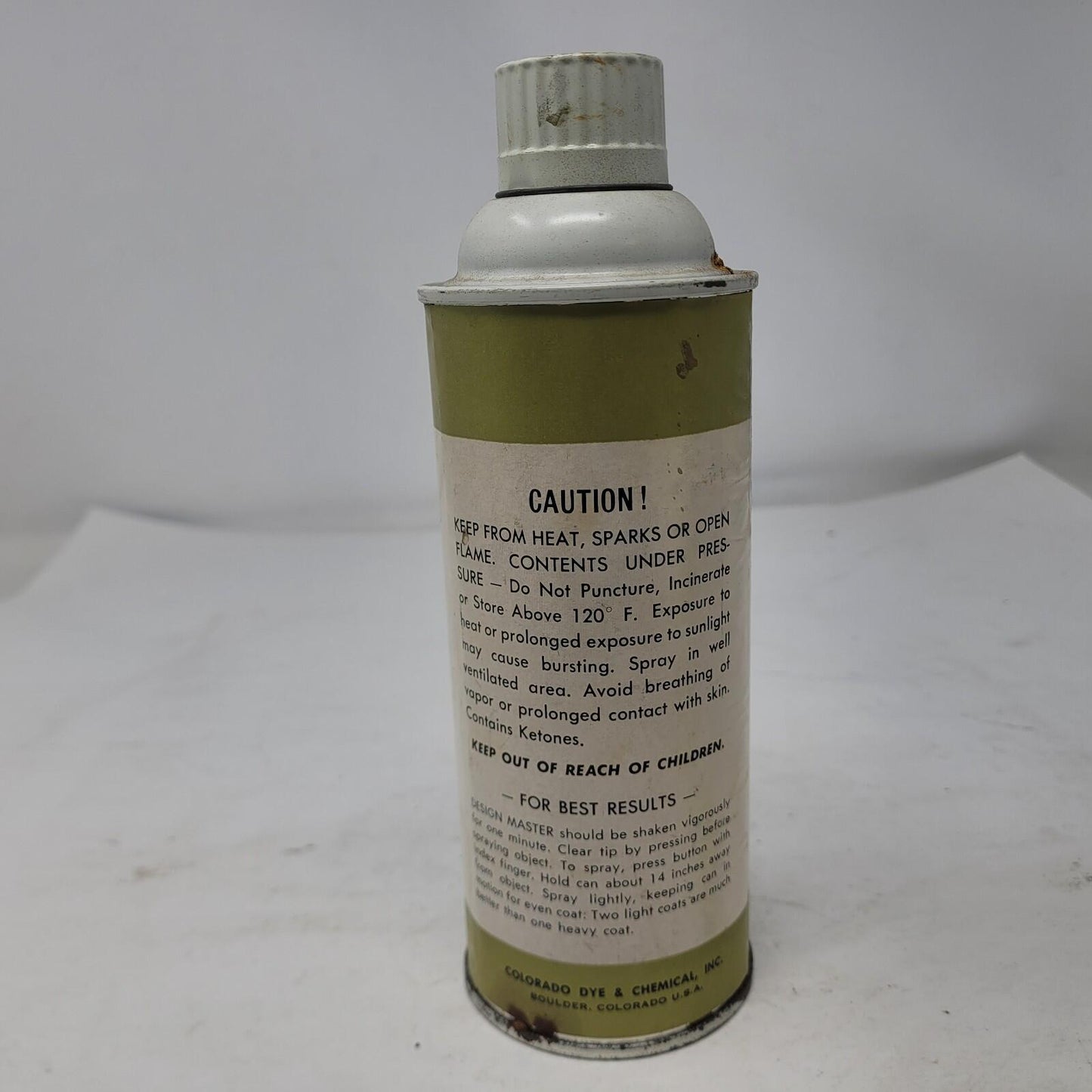 Vintage Design Master Floralescent Spray Paint Metal Lid Bright Gold empty Can
