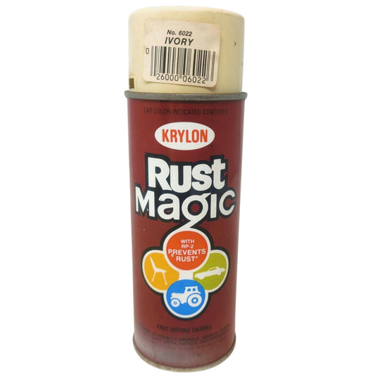 Vintage Krylon Rust Magic Ivory 6022 Borden Era Spray Paint Can Bar Code Label
