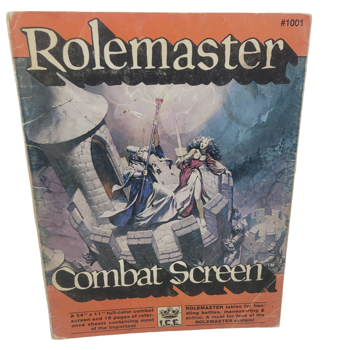 Rolemaster Combat Screen #1001 ICE I.C.E. Original red orange cover RPG D20 GAME