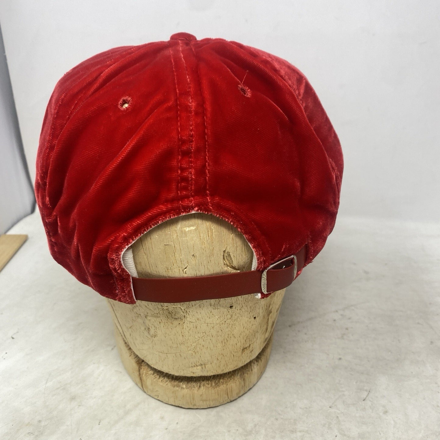 VTG Union Pacific Railroad baseball cap  size Medium Adjustable Velvet red Hat - Panic 39