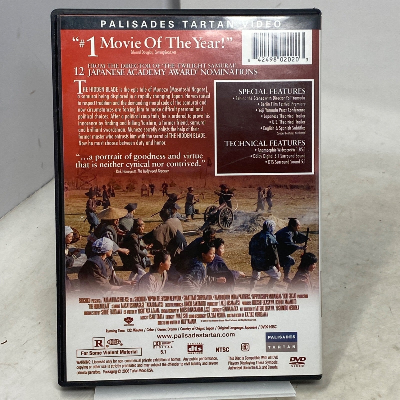 THE HIDDEN BLADE (DVD, 2004) Tartan Video Samurai, Historical, Military, Japan - Panic 39