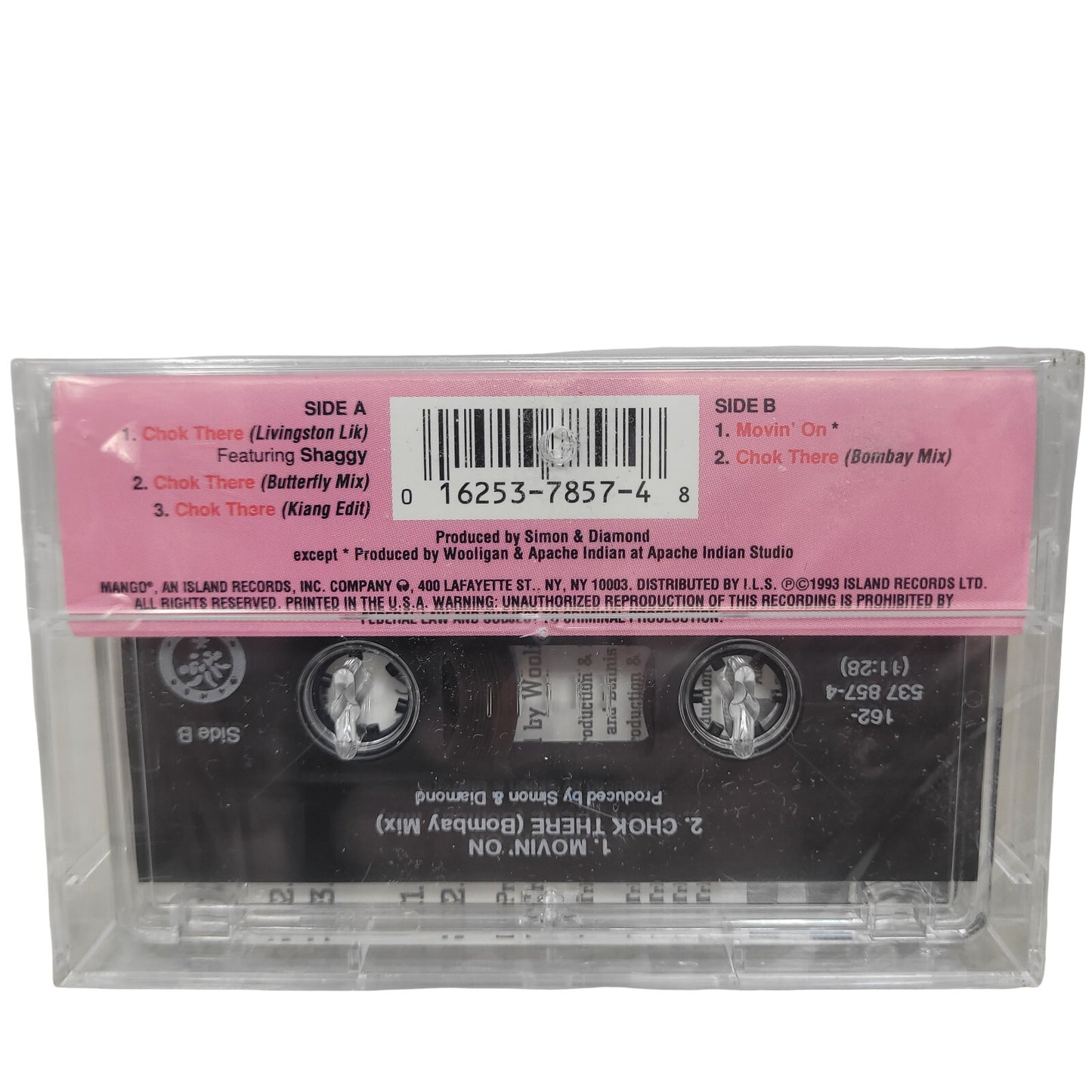 New Apache Indian Chok There Cassette Maxi Single 1993 Mango  Shaggy Dancehall