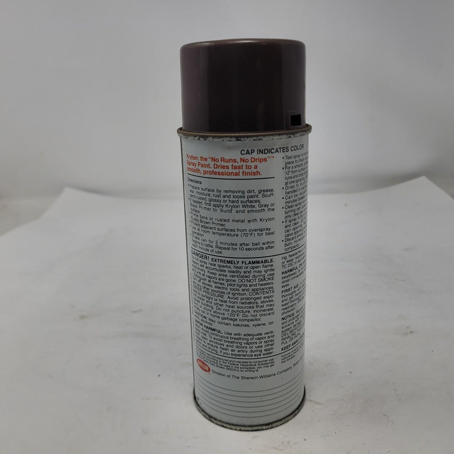 Vintage Krylon Leather Brown 2501 1991 90s Barcode Label Spray Paint Can