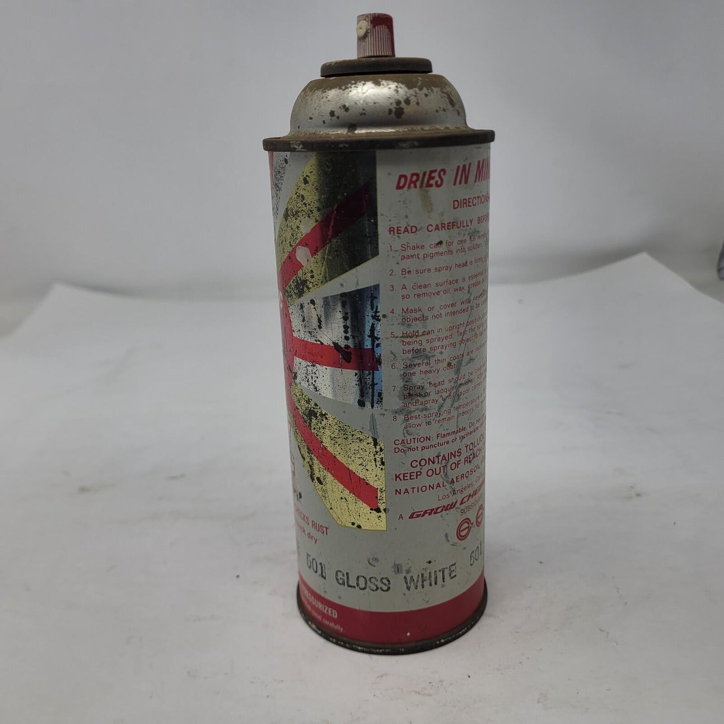 RARE Vintage PAINT-O-MATIC FIVE STAR Graffiti Gloss White 501 Spray Paint Can