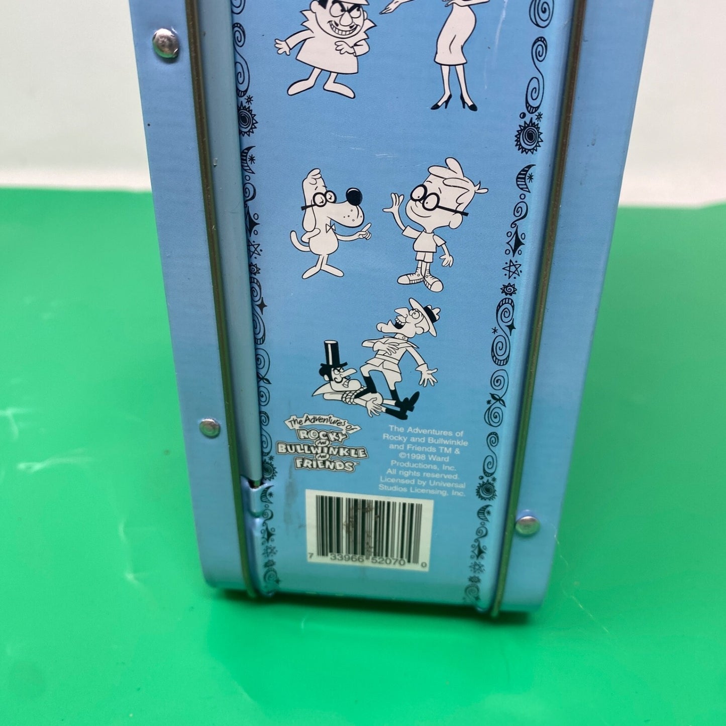 Rocky & Bullwinkle Mr. Know-It-All Metal Tin Box w/ Handle