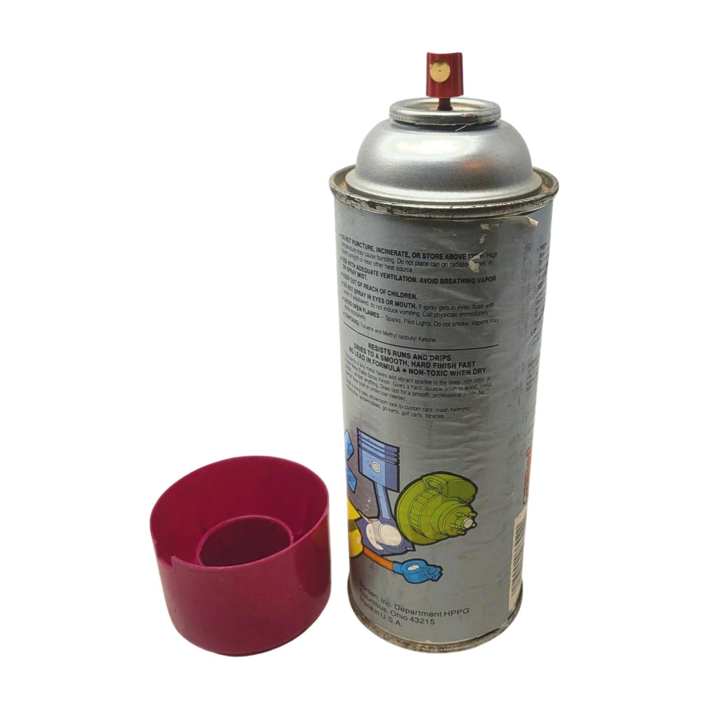 Vintage Krylon Metal Flake Spray paint 3302 "500" Burgundy not working