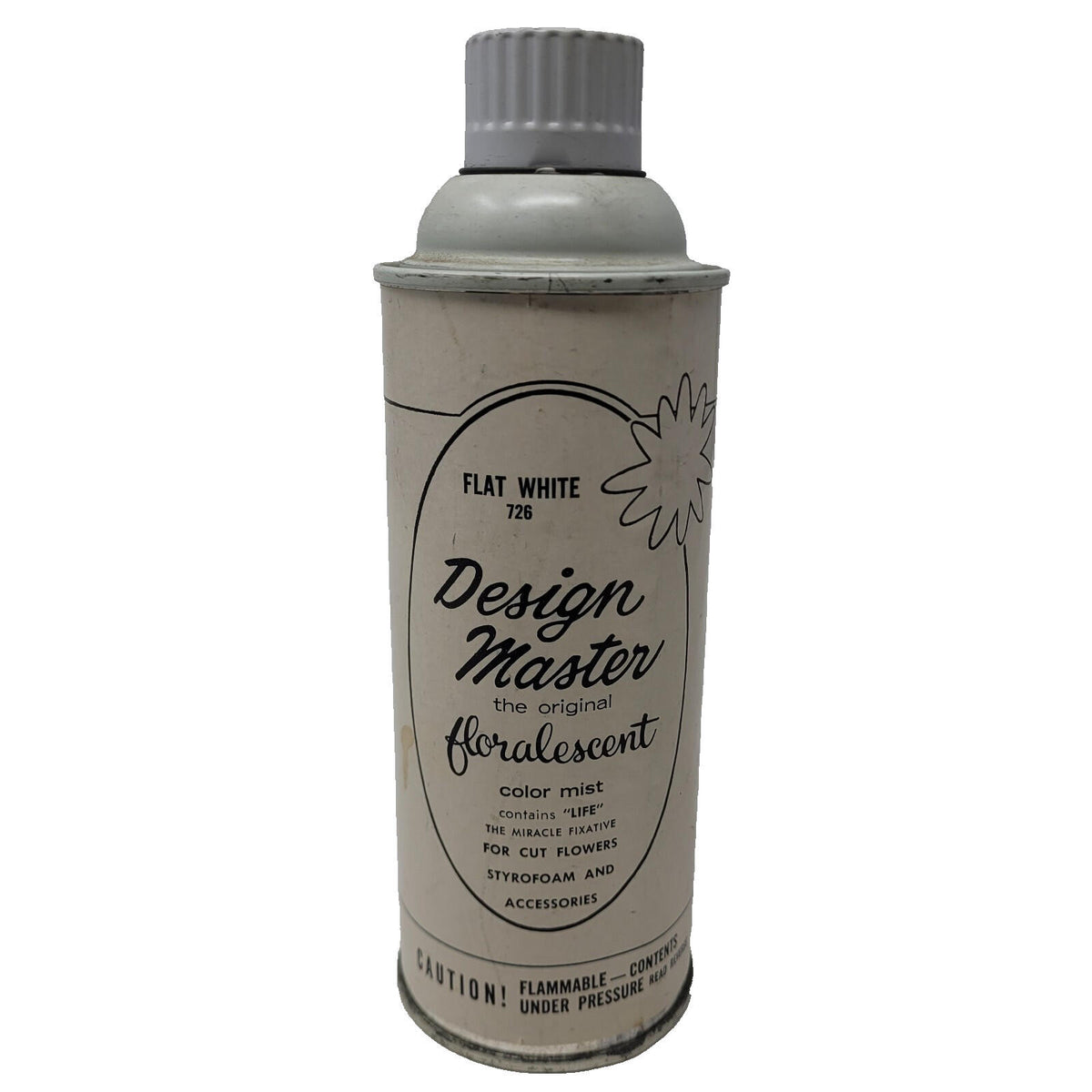 Vintage Design Master Floralescent Spray Paint Metal Lid Flat White empty Can - Panic 39