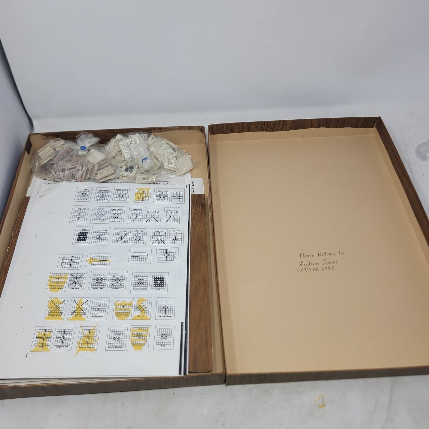 Vintage Chu Shogi Board Game Set Folding Ancient Japanese Chess
