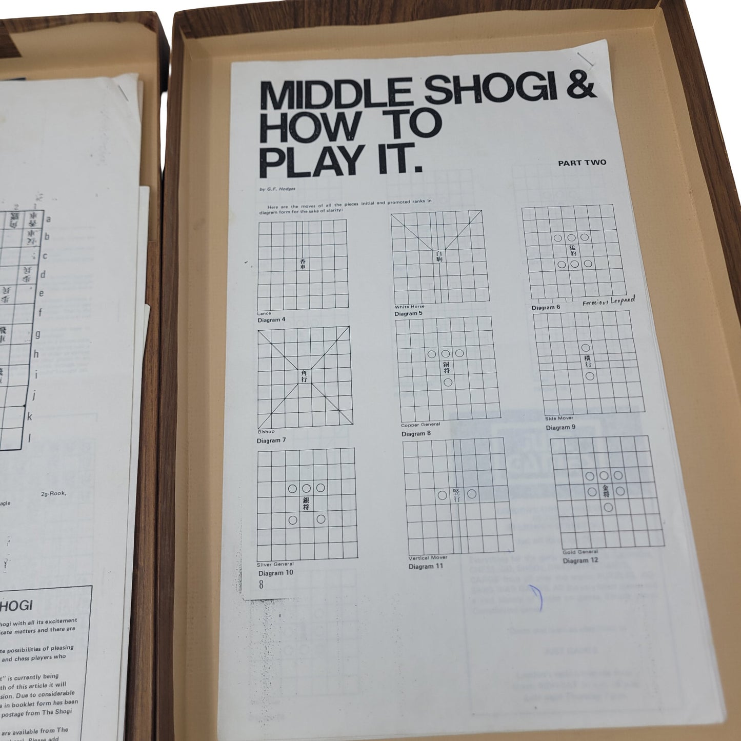 Vintage Chu Shogi Board Game Set Folding Ancient Japanese Chess