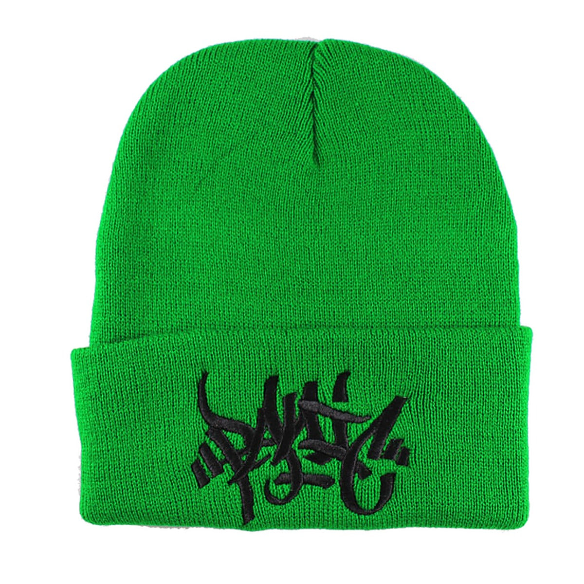 Tag Logo Beanie in Kelly Green with black embroidery - Panic 39