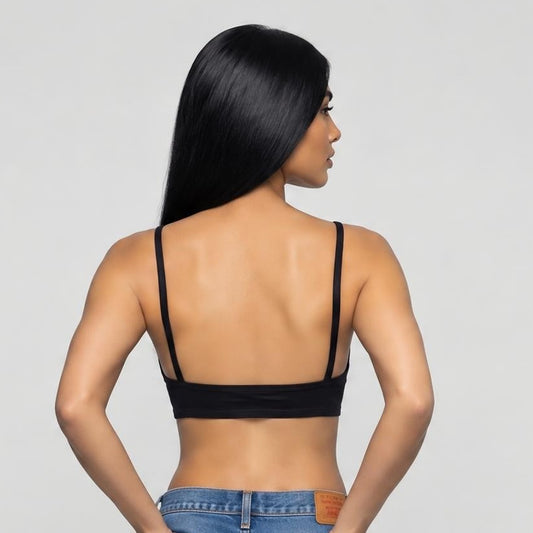 AI-generated model wearing The Junglist Bralette, back view