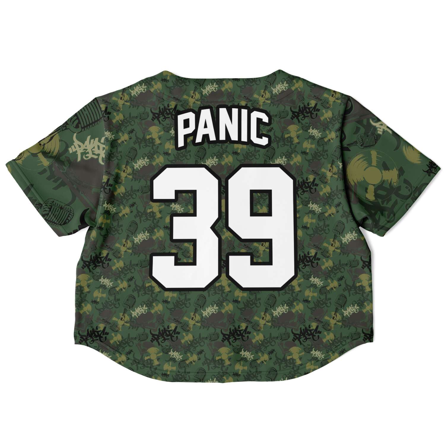 The Element Green Camo Crop Baseball Jersey - Panic 39