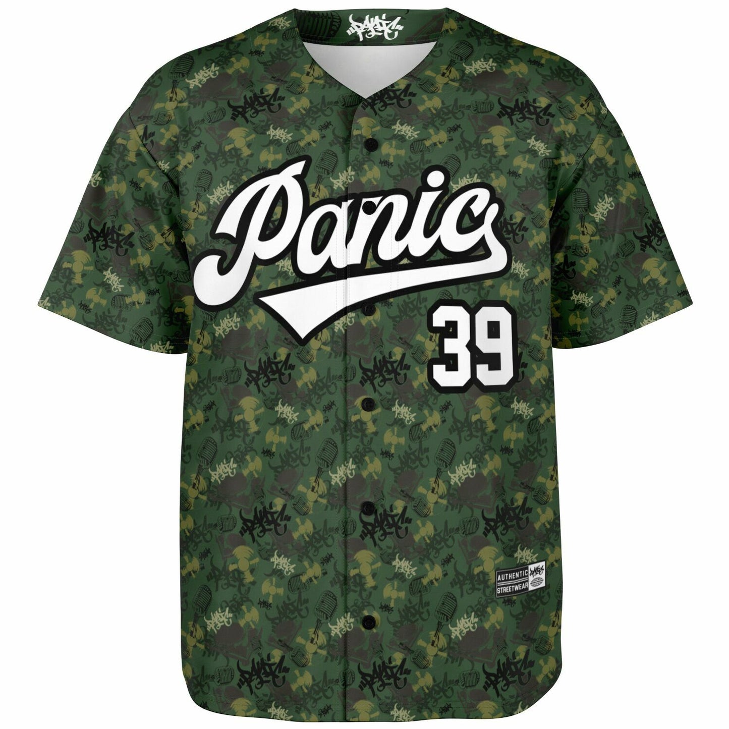 THE ELEMENTS GREEN CAMO BASEBALL JERSEY - Panic 39