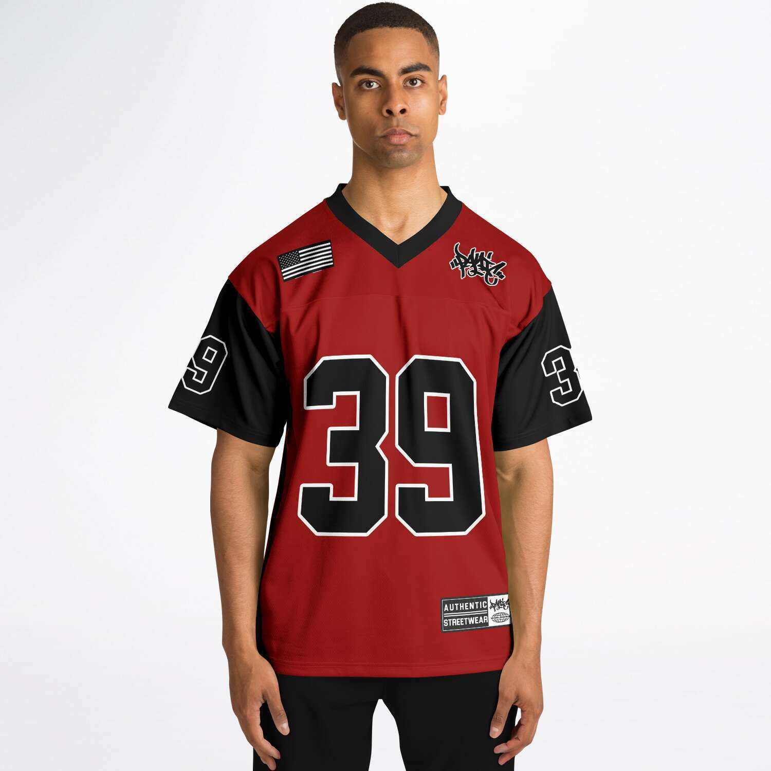 The 2-Tone Red/Black Football Jersey – Panic 39 The 2-Tone Red/Black Football Jersey – Panic 39