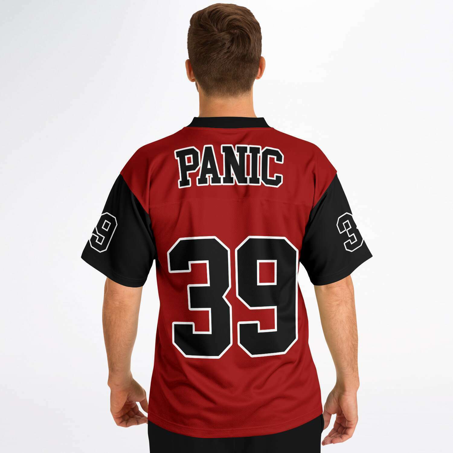 The 2-Tone Red/Black Football Jersey – Panic 39 The 2-Tone Red/Black Football Jersey – Panic 39