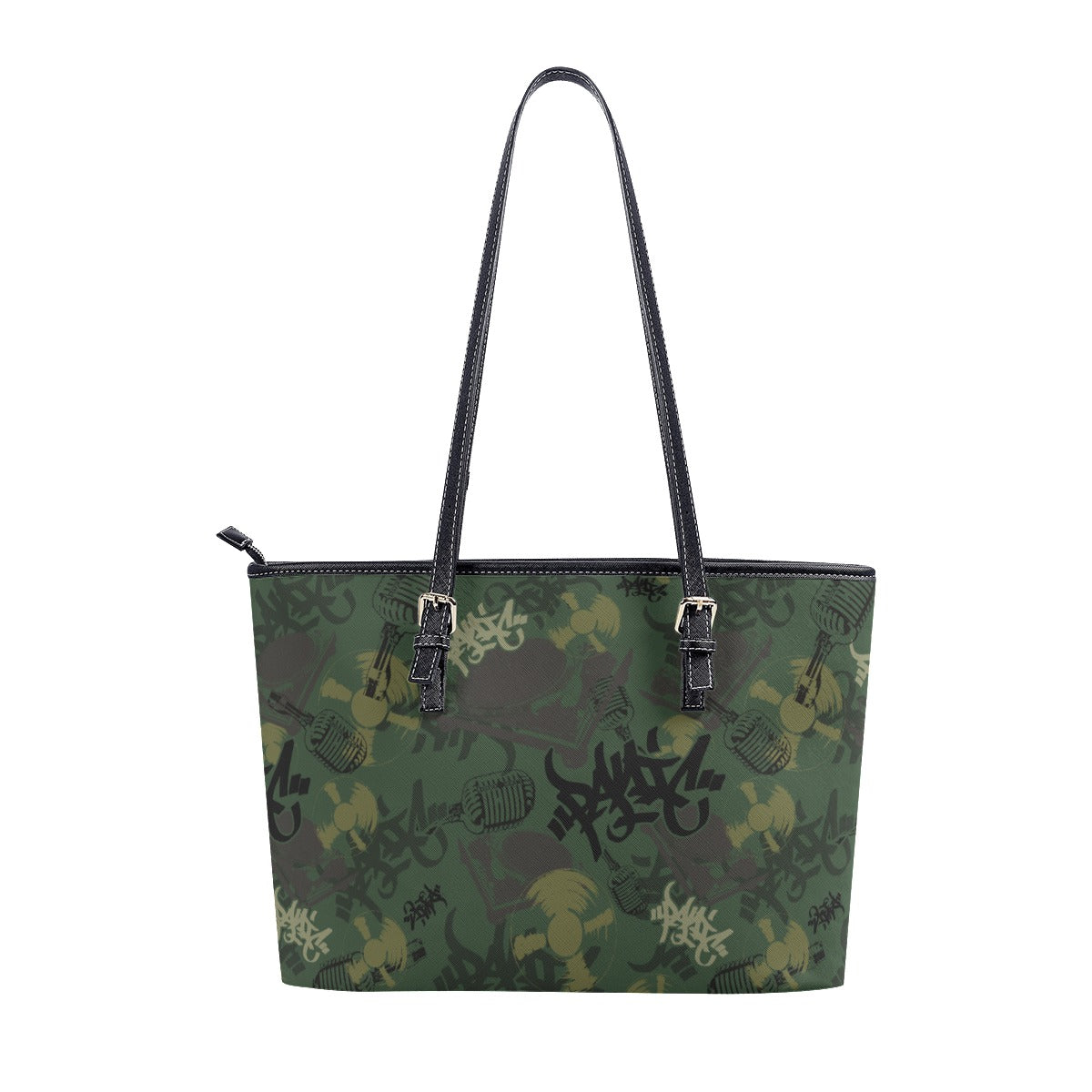 THE ELEMENTS GREEN CAMO FAUX LEATHER TOTE BAG - Panic 39