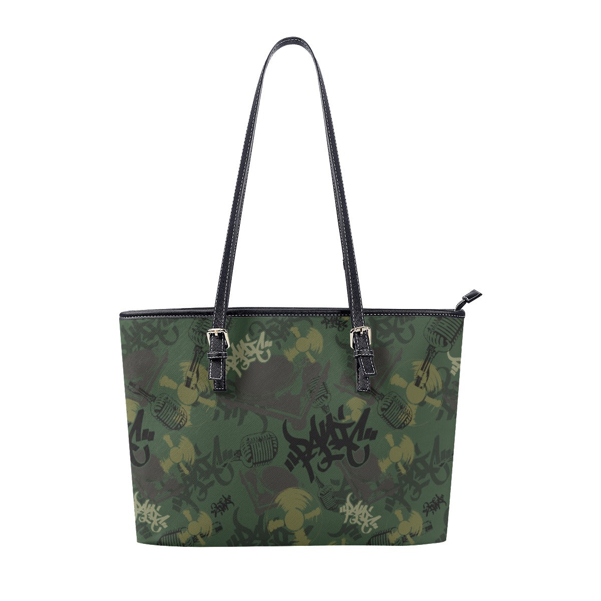 THE ELEMENTS GREEN CAMO FAUX LEATHER TOTE BAG - Panic 39