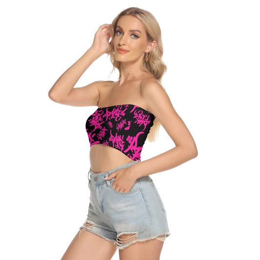 THE TAG TUBE TOP IN BLACK/HOT PINK - Panic 39