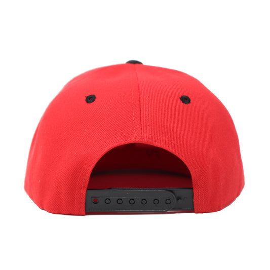 The Red/Black Tag Logo Snapback Hat - concreteaddicts