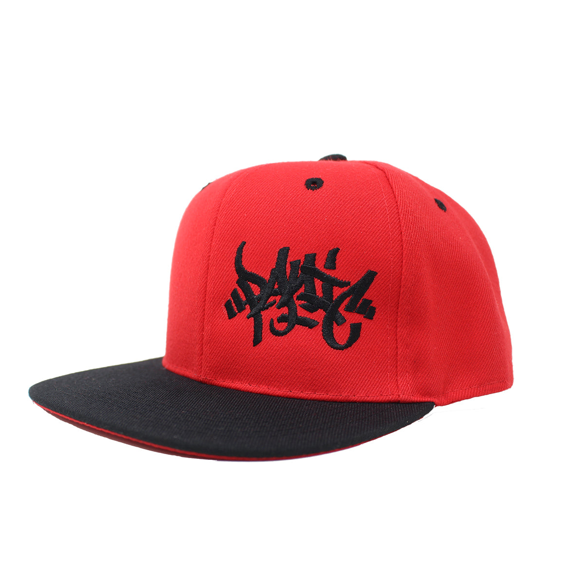 The Red/Black Tag Logo Snapback Hat - concreteaddicts