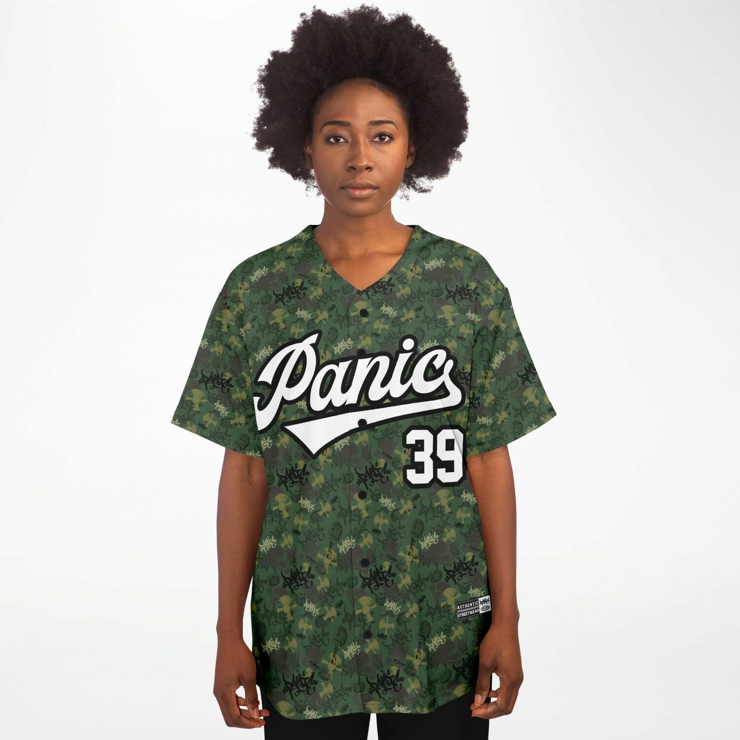 THE ELEMENTS GREEN CAMO BASEBALL JERSEY - Panic 39