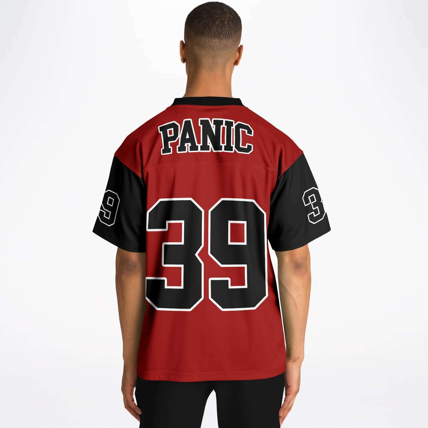 The 2-Tone Red/Black Football Jersey - Panic 39