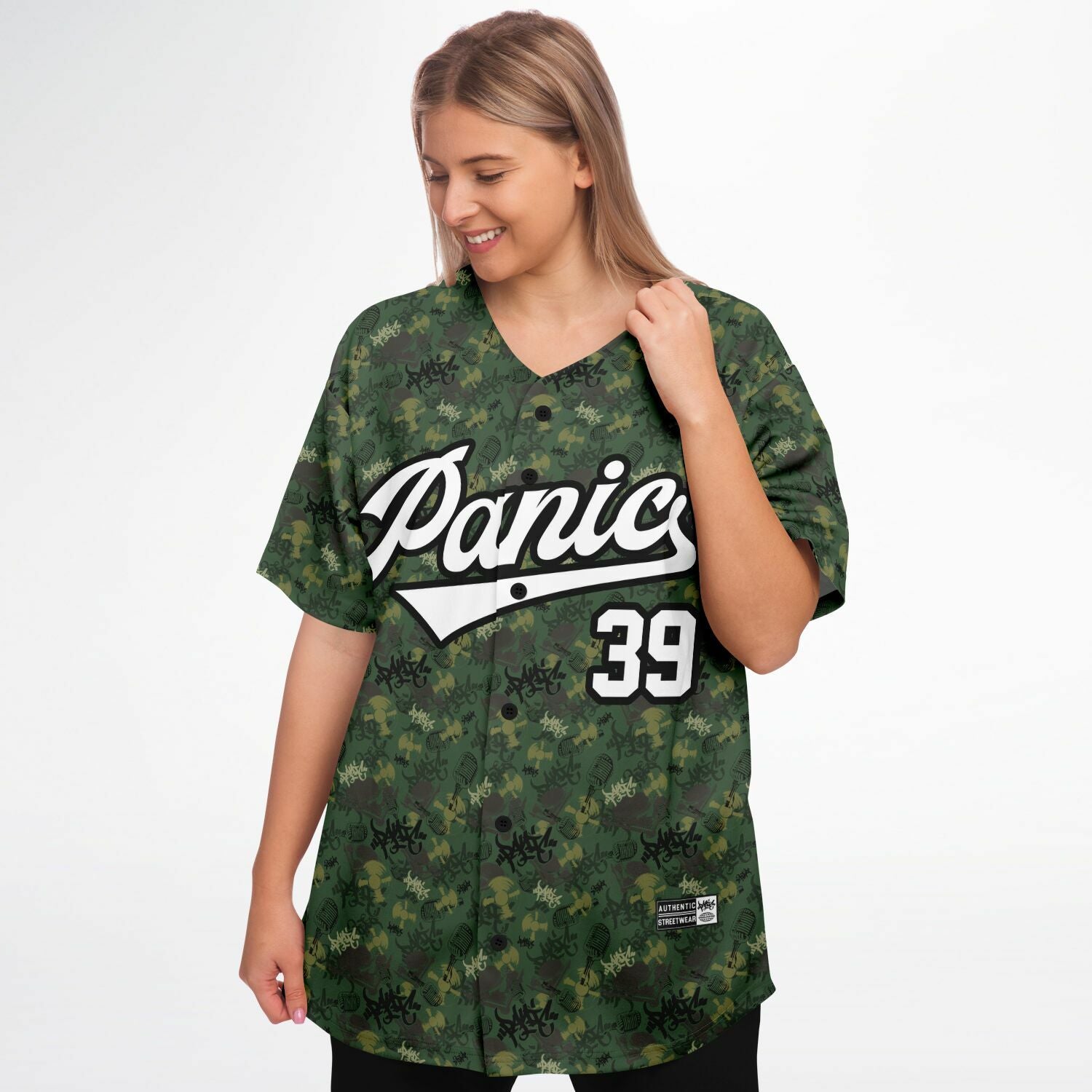 THE ELEMENTS GREEN CAMO BASEBALL JERSEY - Panic 39