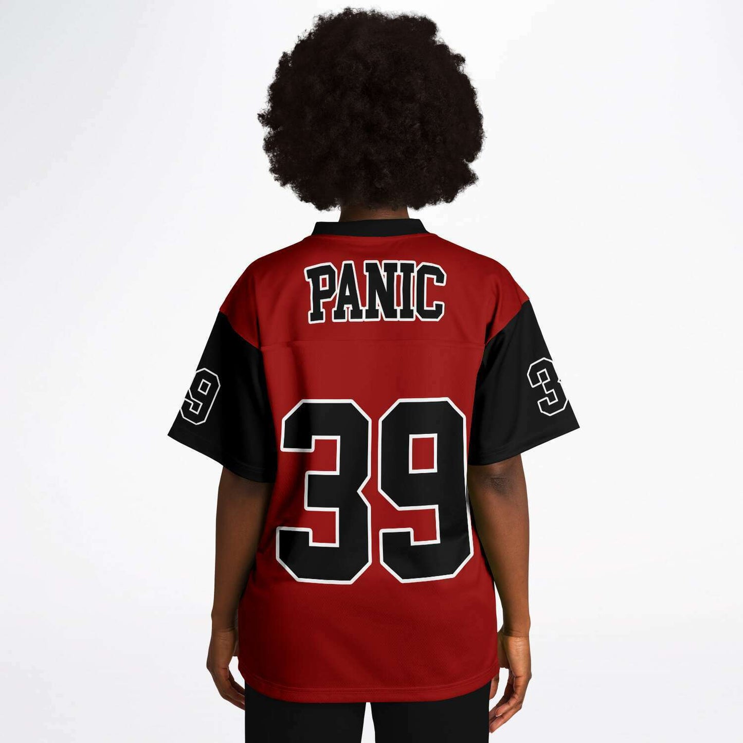 The 2-Tone Red/Black Football Jersey - Panic 39